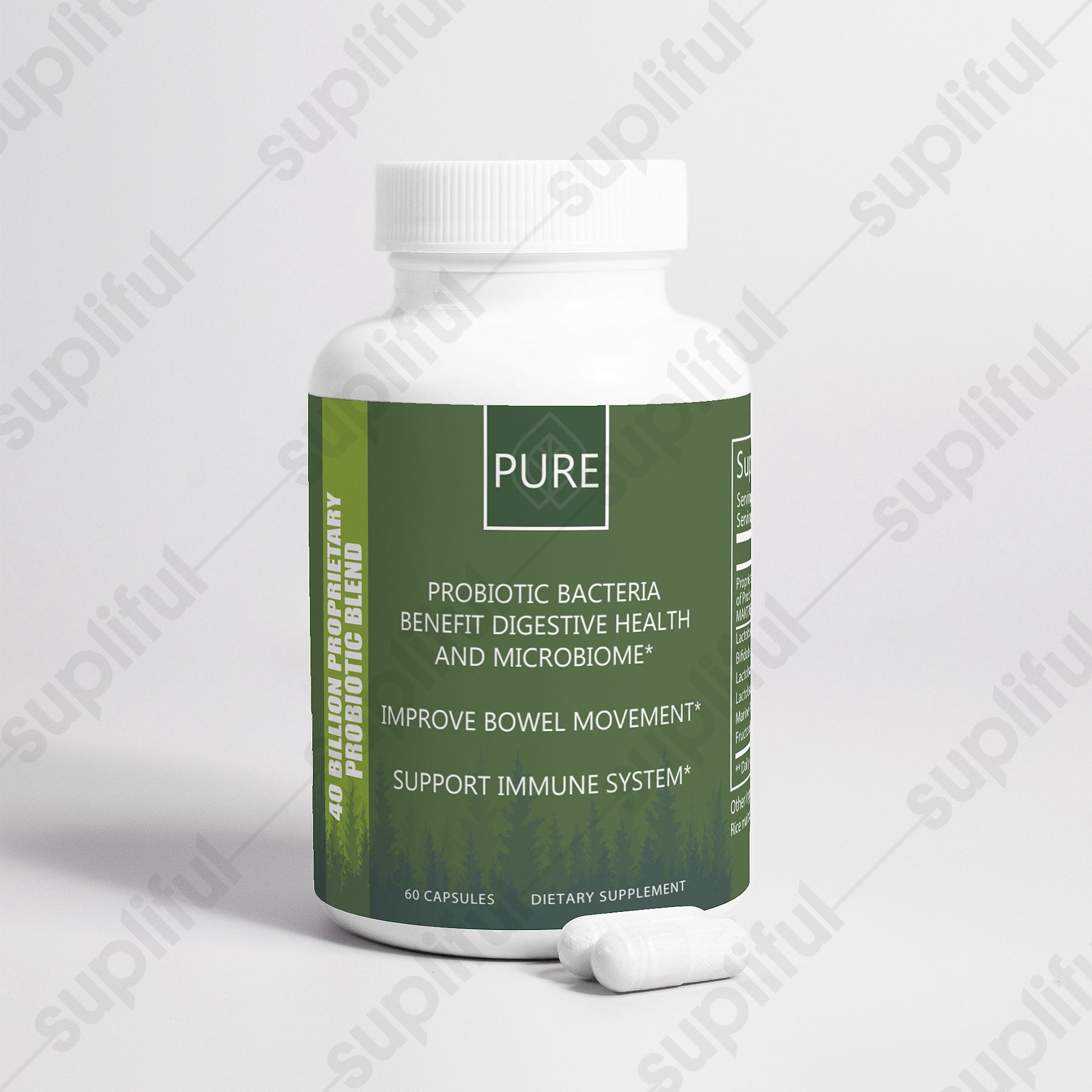 PURE. - 40 BILLION CFU Probiotic and Prebiotic Blend PURE Supplement