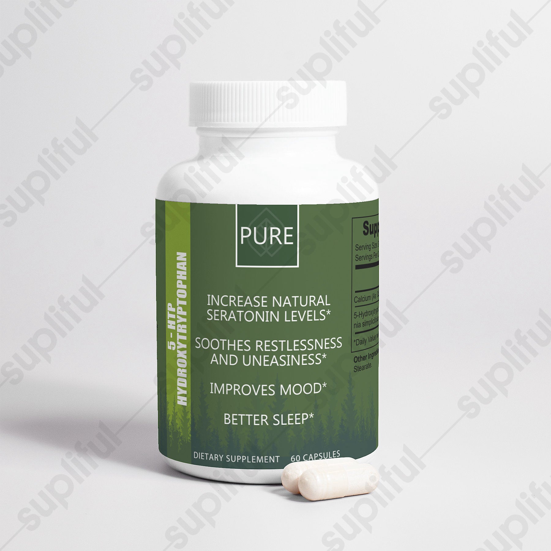 PURE. 5-HTP - Improves Sleep and Mood Quiets Unwanted Anxiety PURE Supplement