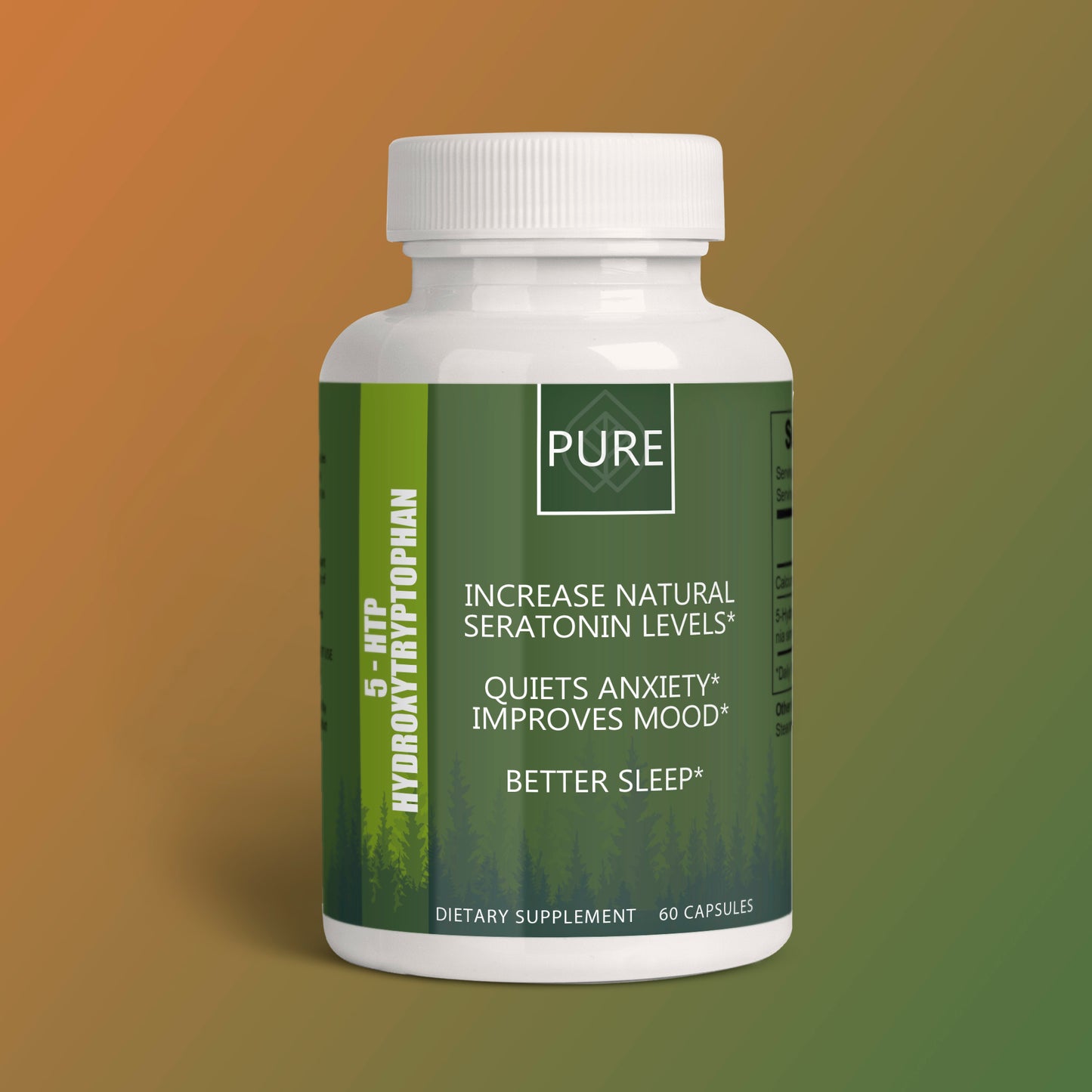 PURE. 5-HTP - Improves Sleep and Mood Quiets Unwanted Anxiety PURE Supplement