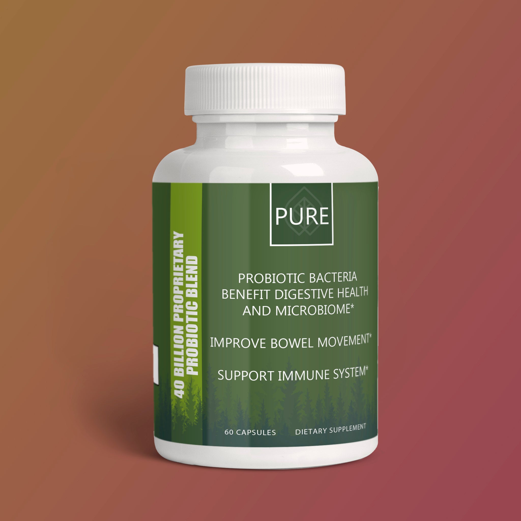 PURE. - 40 BILLION CFU Probiotic and Prebiotic Blend PURE Supplement
