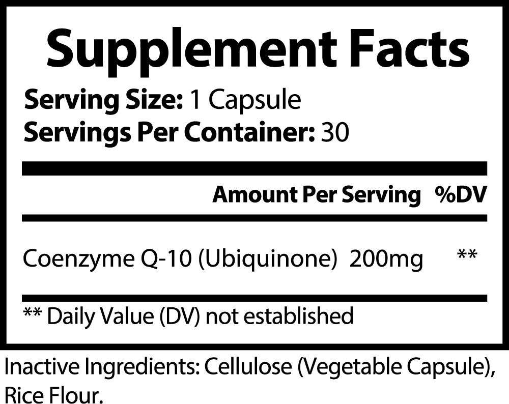 Coenzyme Q10 Ubiquinone - Vegan Capsules PURE Supplement