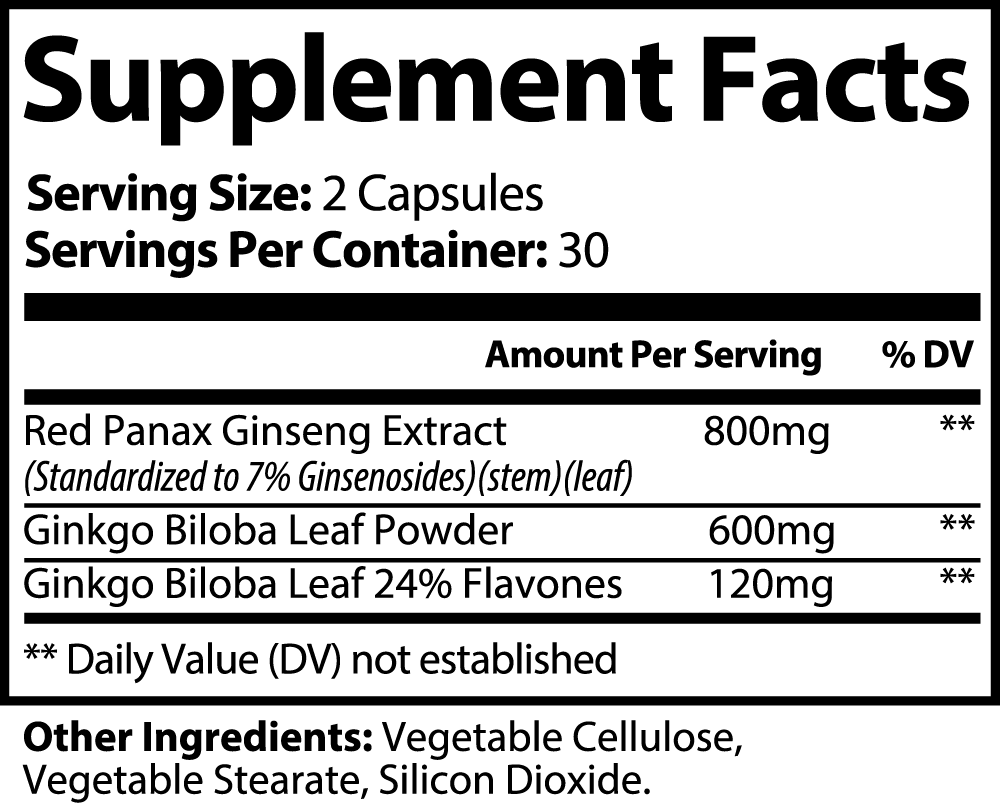 Ginkgo Biloba Ginseng Formula PURE Supplement